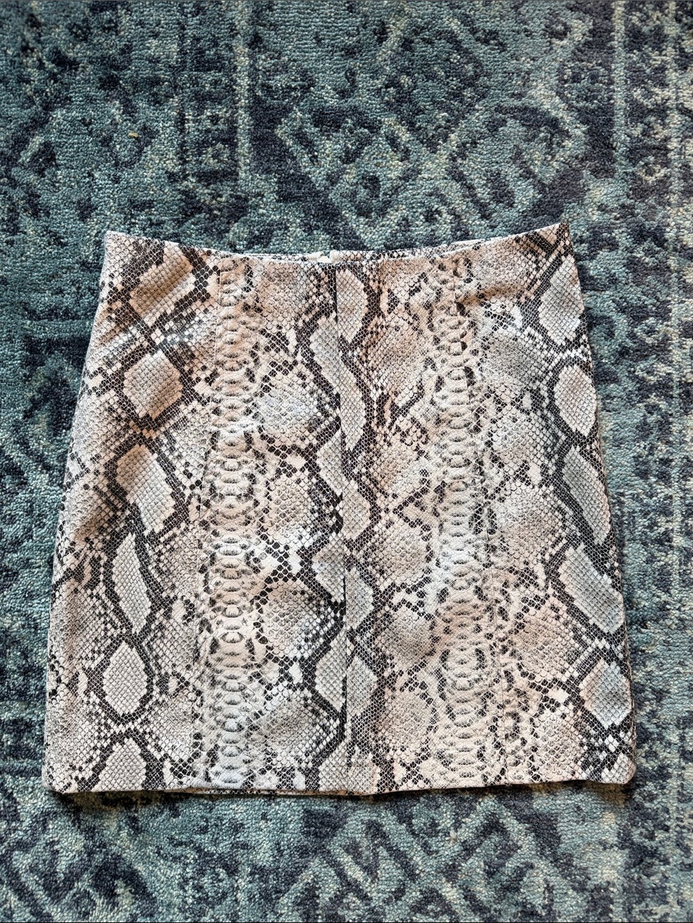Lulu's Neutral Snake-Print Mini Skirt